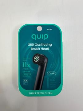 quip Rev Oscillating Brush Head Refill- Black - 2pk
