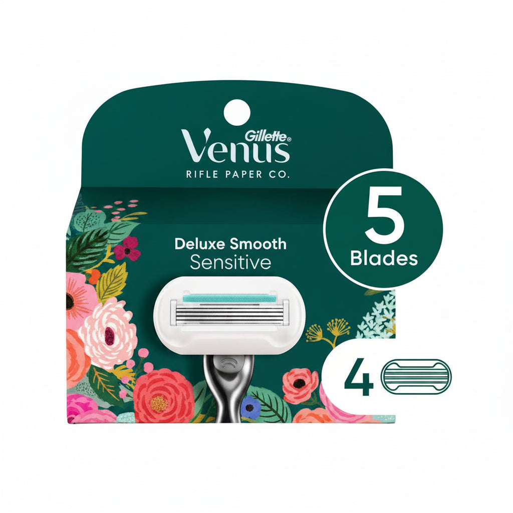 Rifle Paper Co. + Venus Deluxe Smooth Sensitive Razor Blade Refills - 4ct