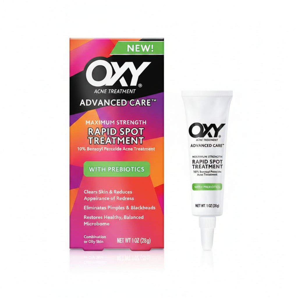 Oxy Rapid Maximum Strength 10% Benzoyl Peroxide Acne Spot Treatment Cream For Face & Body