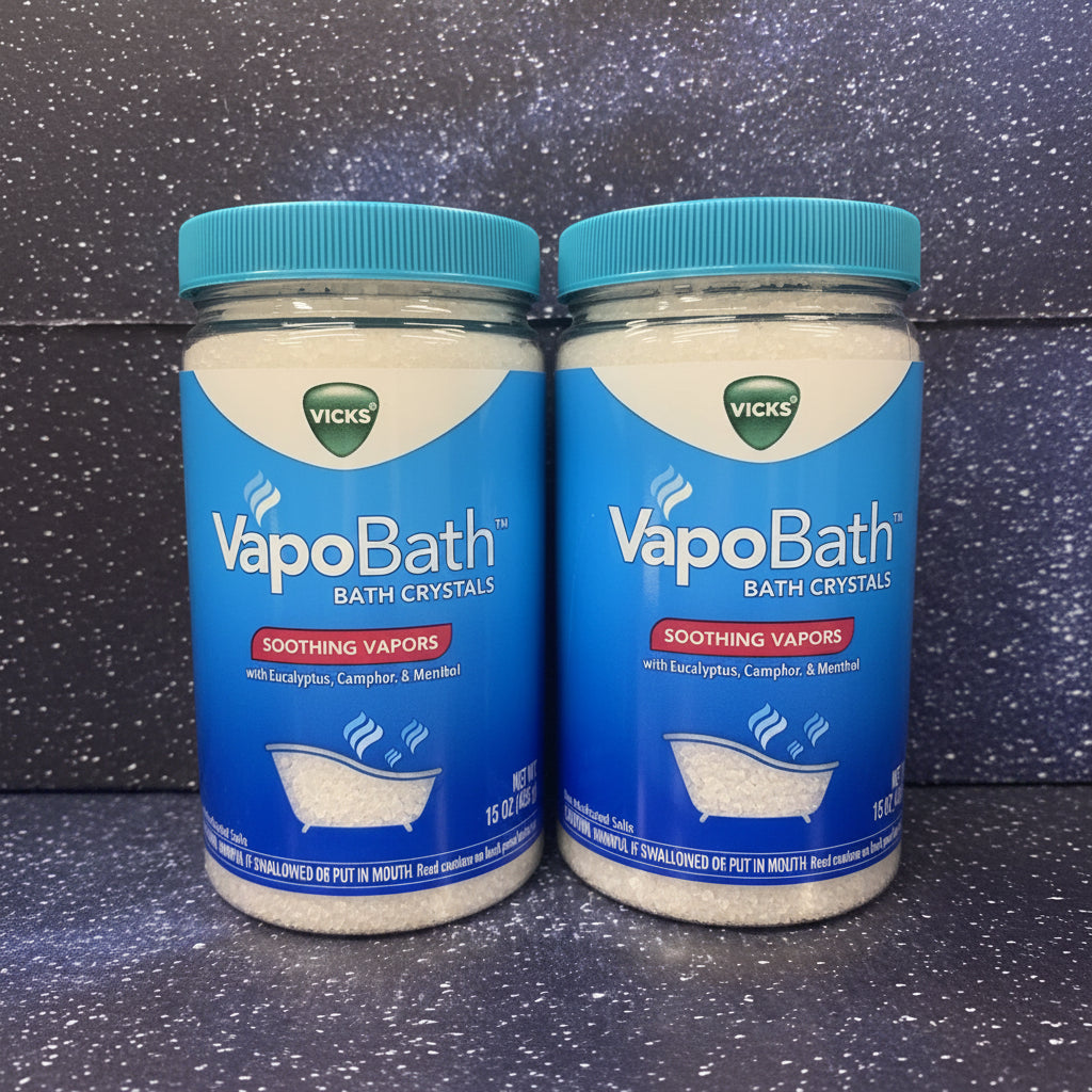 NEW Vicks VapoBath, Bath Crystals, Soothing Vapors, 15 oz (425 g) 2 Pack
