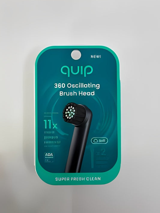 quip Rev Oscillating Brush Head Refill- Black - 2pk