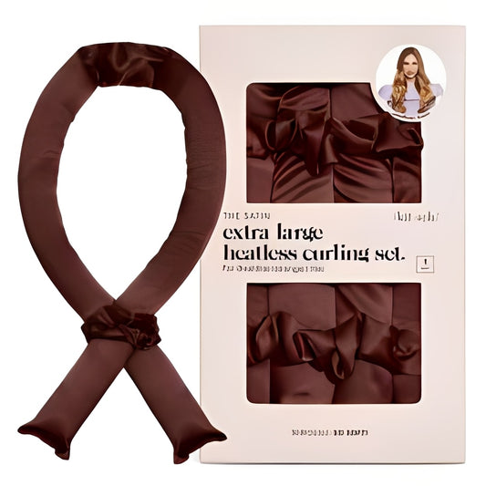 Kitsch XL Satin Heatless Curling Set - Chocolate - 3pk: Hair Styling, Curling, For All Hair Types, 35 Pieces