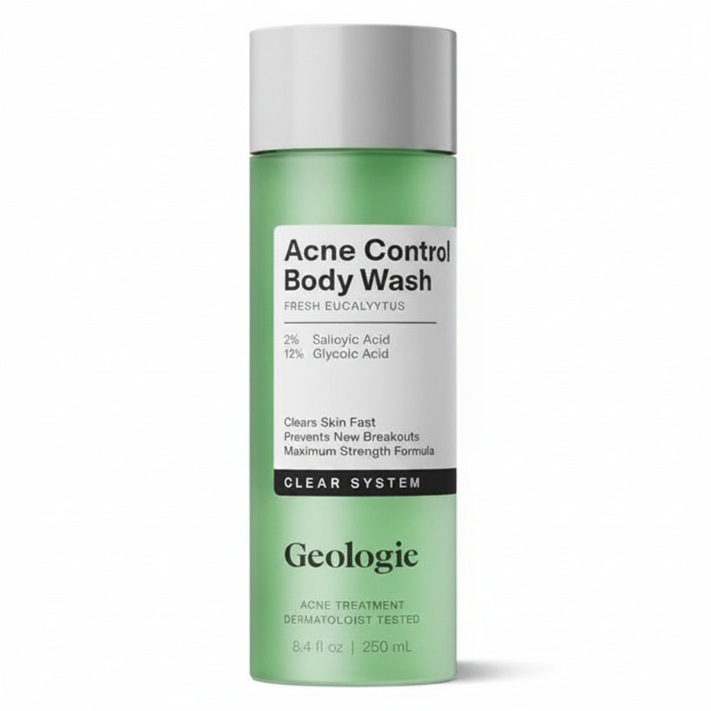 Geologie Clear System Acne Control Body Wash - 8.4 fl oz: No Fragrance Added, Paraben-Free, Vegan, Eucalyptus