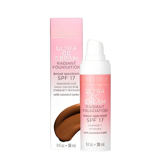 Pacifica Ultra CC Cream Radiant Foundation with SPF 17 - Cool/Deep - 1 fl oz: Paraben-Free, Vegan, Medium Coverage, For All Skin Types