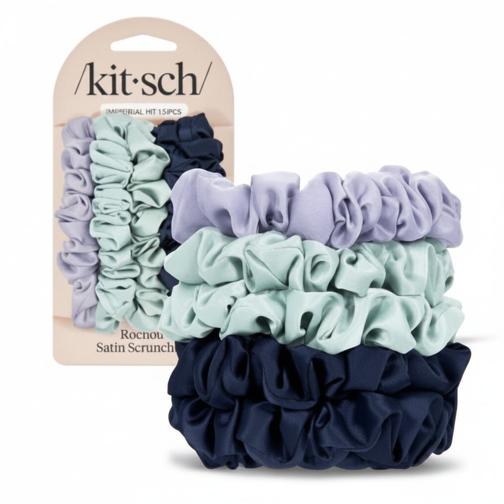 Kitsch Women's Satin Petite Scrunchies - Garden Bouquet - 5ct: Hair Styling, All Hair Types, Elastic Band