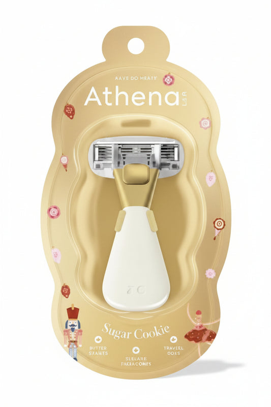 Athena Club Mini Razor - Trial Size - Sugar Cookie: Whole Body, 5 Blades, Manual
