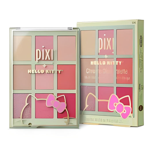Pixi + Hello Kitty Chrome Glow Palette - 0.9oz: Contouring, Brightening, Medium Tones, Contains Ceramides
