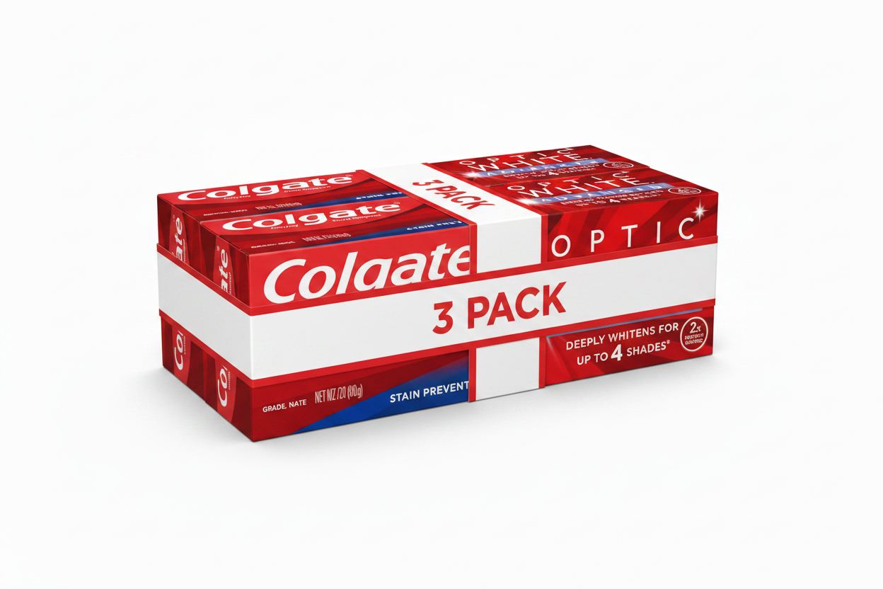 Colgate Optic White Advanced Hydrogen Peroxide Toothpaste - Icy Fresh - 3.2oz 3 Pack