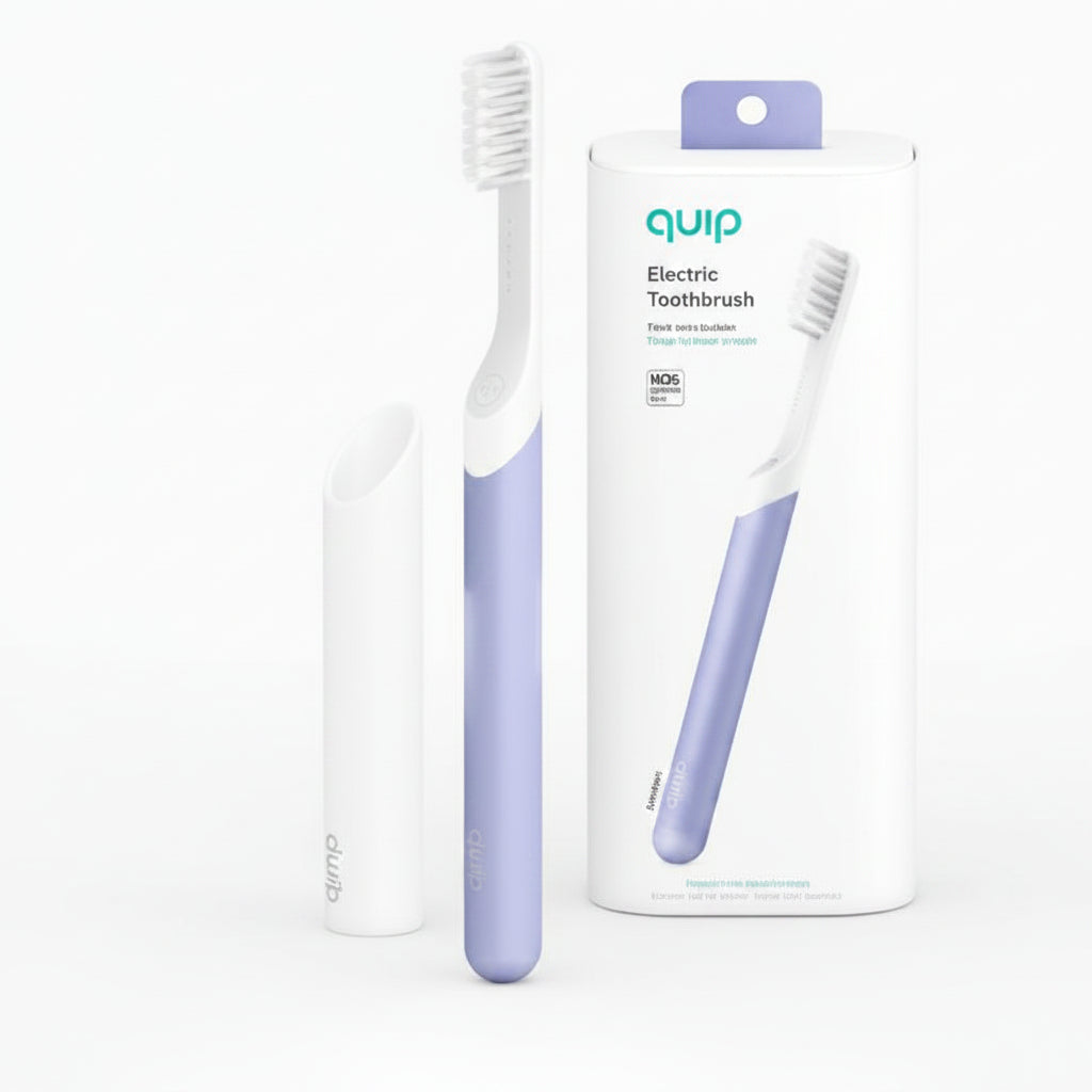 quip Sonic Electric Toothbrush + Travel Case/Mount - Lavender: Soft Bristles, Includes Brush Head