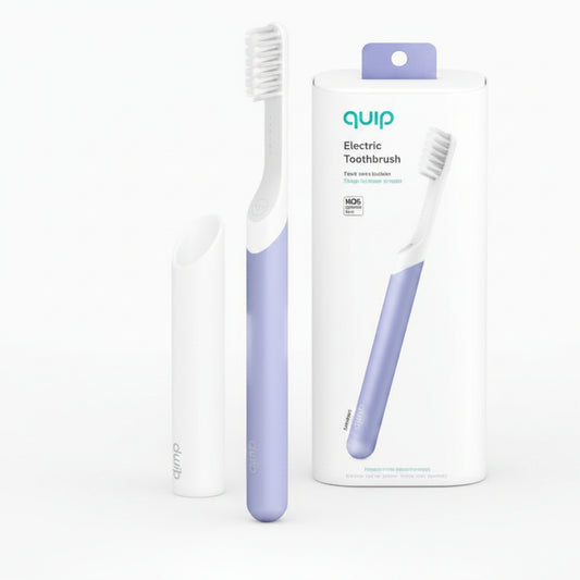 quip Sonic Electric Toothbrush + Travel Case/Mount - Lavender: Soft Bristles, Includes Brush Head