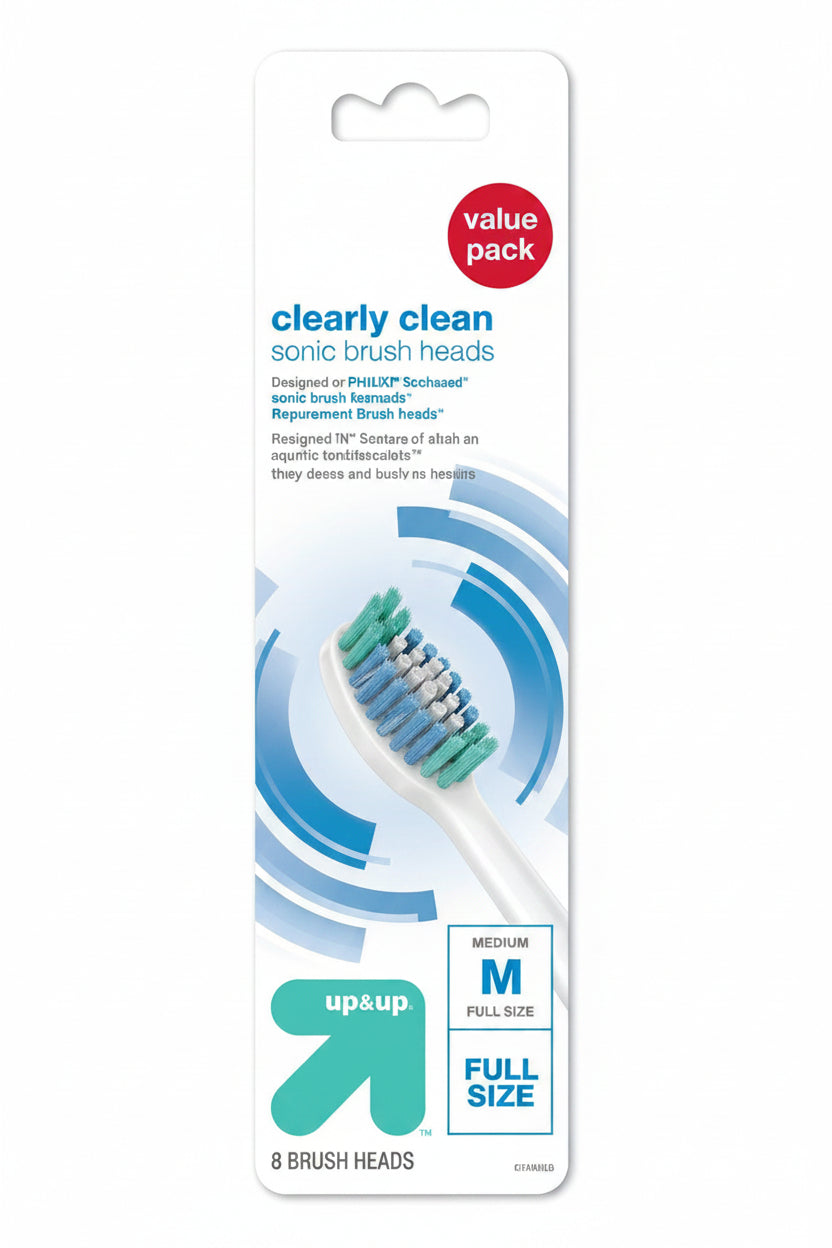 Sonic Power Brush Heads - up&up: 5-Pack, Fluoride-Free, Polyoxymethylene Material
