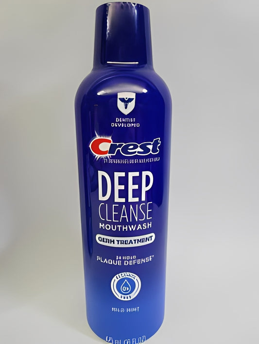 Crest Deep Cleanse Germ Treatment Mouthwash Mild Mint - 475mL: Alcohol-Free, Dye-Free, SLS-Free