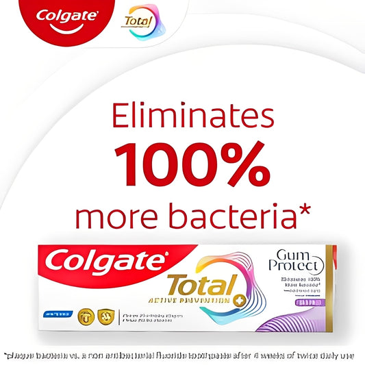 Colgate Total Active Prevention Gum Protect Whitening Toothpaste - Mint - 3.0oz: Sodium Fluoride, 1 Pack