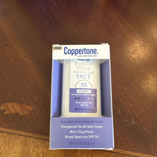 Coppertone Every Tone Sunscreen Face Stick - SPF 55+ - 0.49 fl oz: Paraben-Free, Dye-Free, Unscented