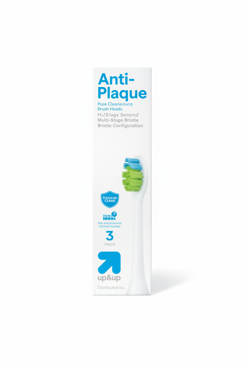Anti-Plaque Sonic Brush Heads - 3ct - up&up: Oral Care Accessories Replacement Set, Plastic Material