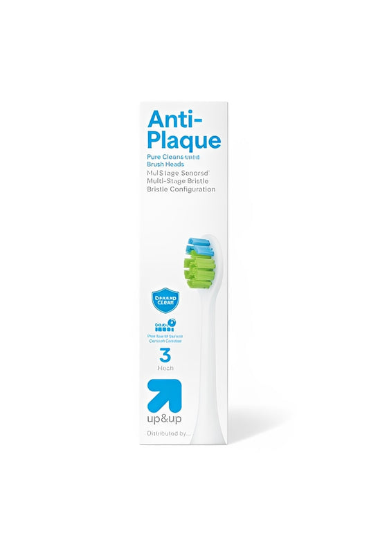 Anti-Plaque Sonic Brush Heads - 3ct - up&up: Oral Care Accessories Replacement Set, Plastic Material