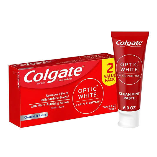 Colgate Stain Fighter Clean Toothpaste Mint - 6oz/2pk: Sodium Fluoride, Paste, 2-Pack