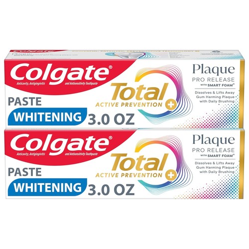 2 pack Colgate Total Plaque Pro-Release Whitening Toothpaste
